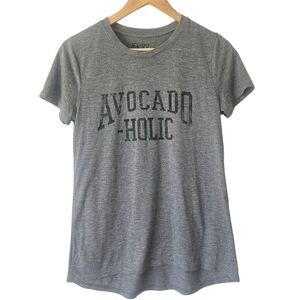 Modern Lux Womens Gray  "Avocado-Holic" Graphic Tee, Size M